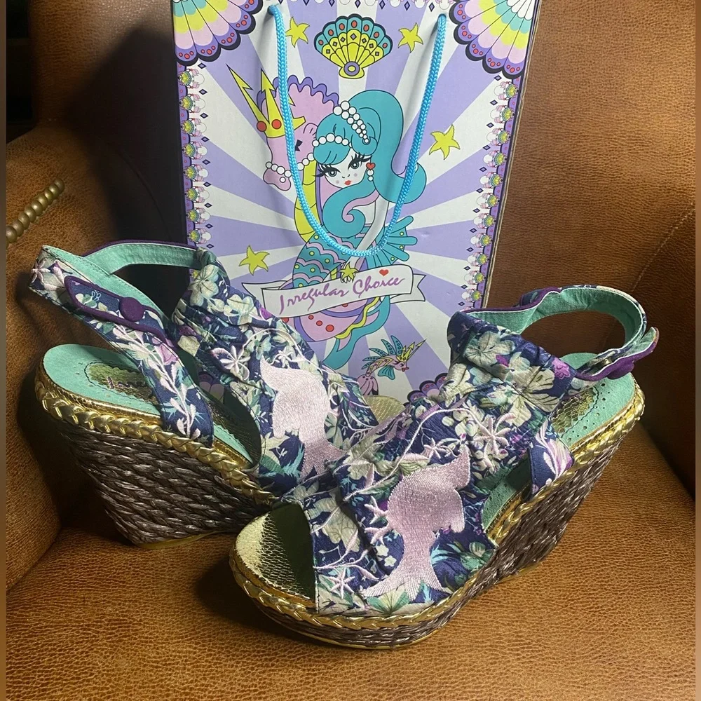 Irregular Choice Kupcake Mer-Creature Wedge Sandals 4003-03C EUR 40.5 BNWB